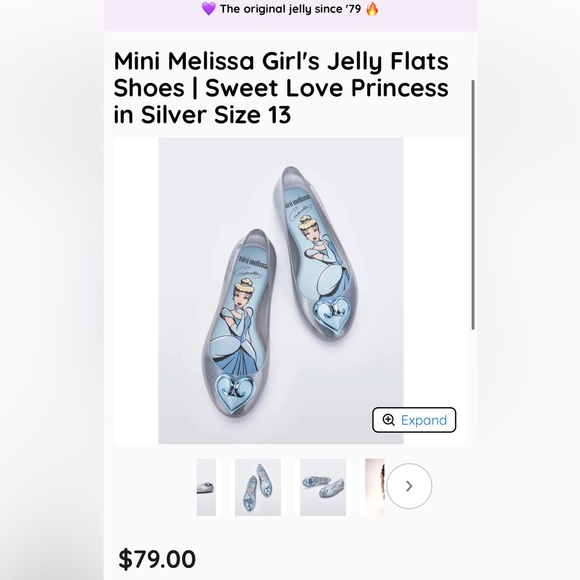 Mini Melissa Girl’s Jelly Flats Cinderella - Picture 6 of 6